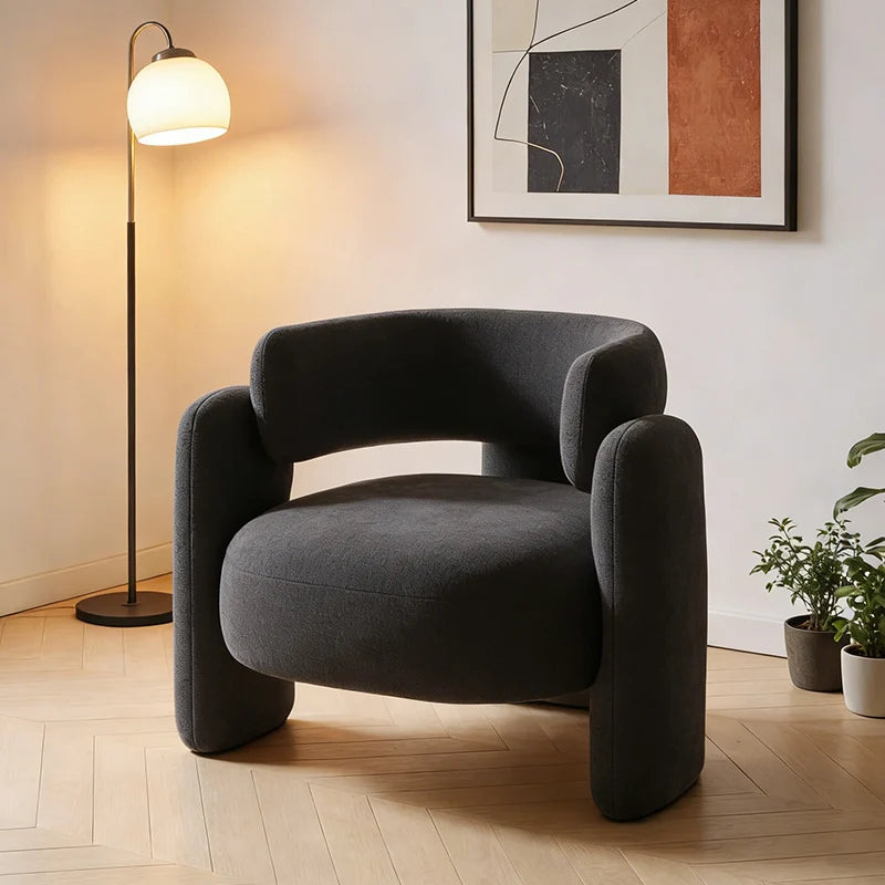 Poltrona Lounge Singola in Velluto Moderno per Soggiorno RX99