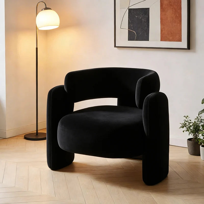 Poltrona Lounge Singola in Velluto Moderno per Soggiorno RX99