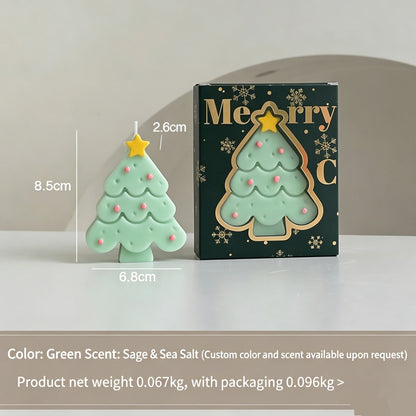 Candela Profumata a Forma di Albero di Natale in Cera di Soia