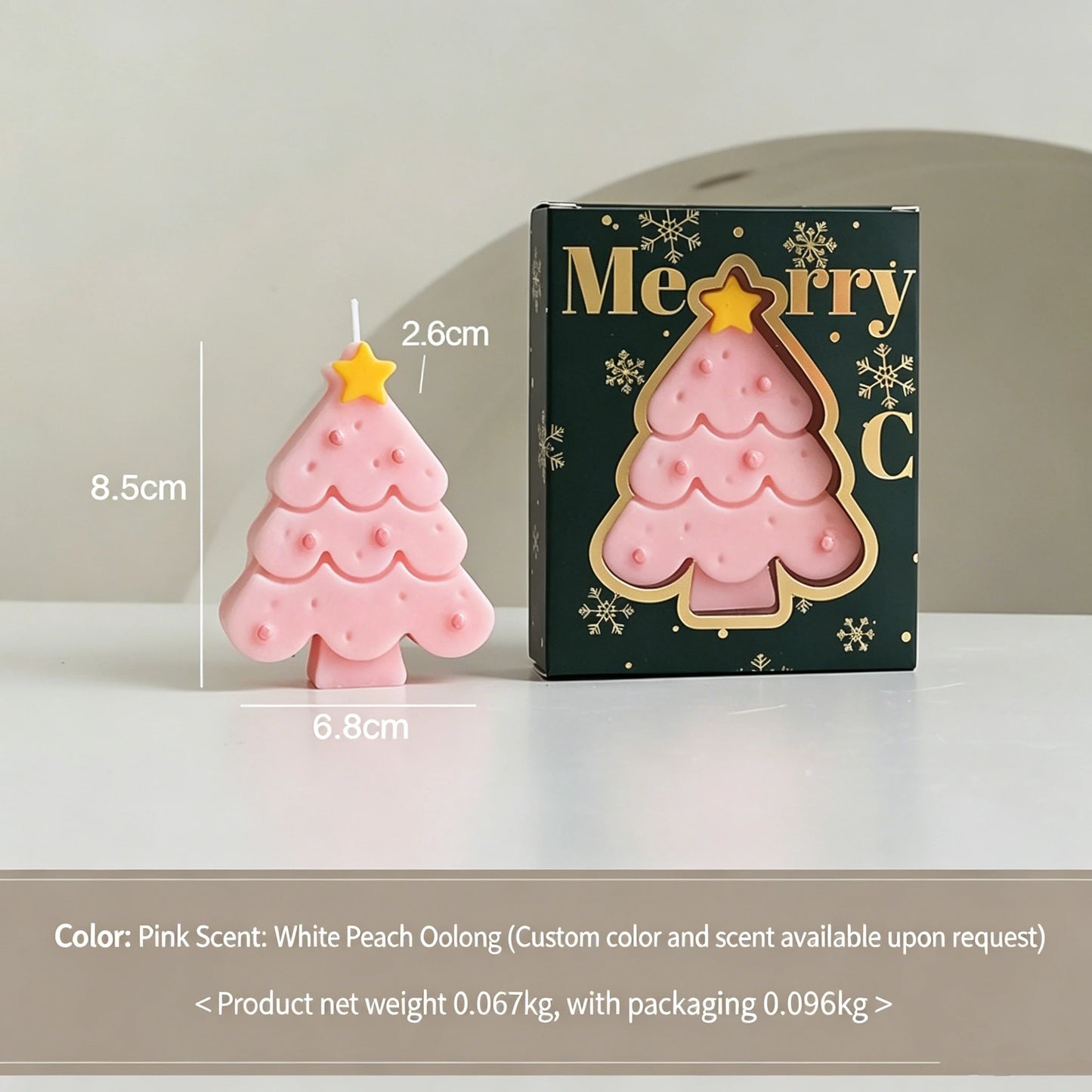 Candela Profumata a Forma di Albero di Natale in Cera di Soia