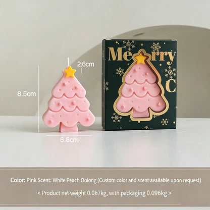 Candela Profumata a Forma di Albero di Natale in Cera di Soia