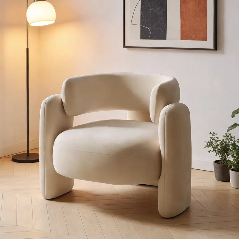 Poltrona Lounge Singola in Velluto Moderno per Soggiorno RX99