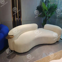 Gaomi One Tree Furniture Company Divano Angolare Curvo in Tessuto Bouclé