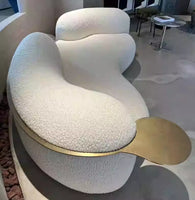 Gaomi One Tree Furniture Company Divano Angolare Curvo in Tessuto Bouclé