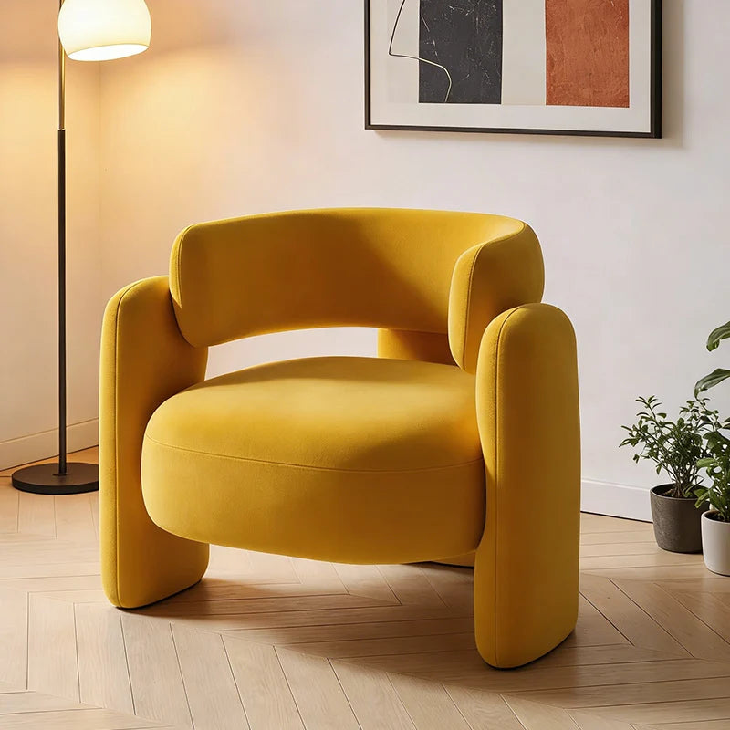 Poltrona Lounge Singola in Velluto Moderno per Soggiorno RX99