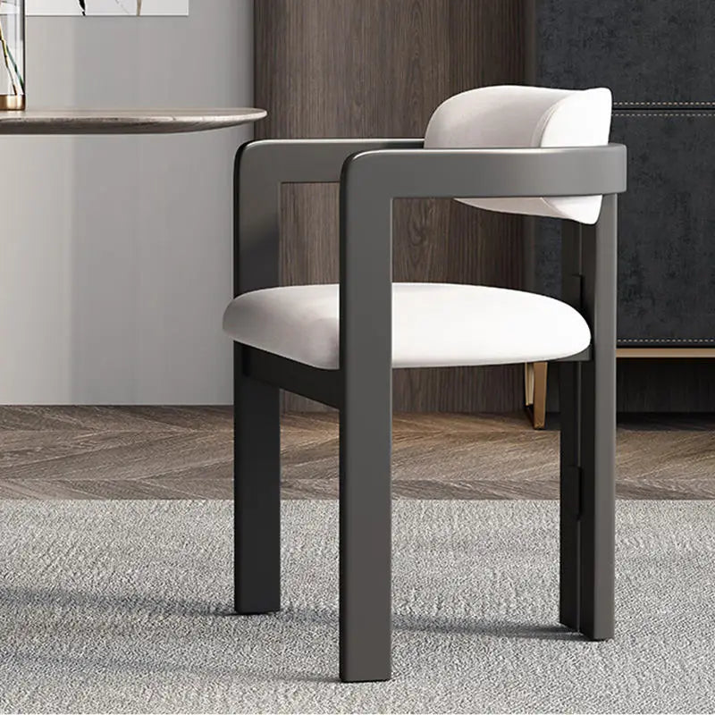 Sedia da Pranzo Moderna in Legno di Noce e Pelle KC-DC-1064