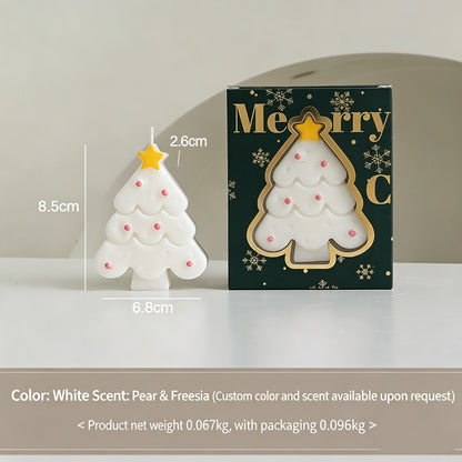 Candela Profumata a Forma di Albero di Natale in Cera di Soia
