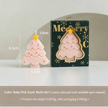 Candela Profumata a Forma di Albero di Natale in Cera di Soia