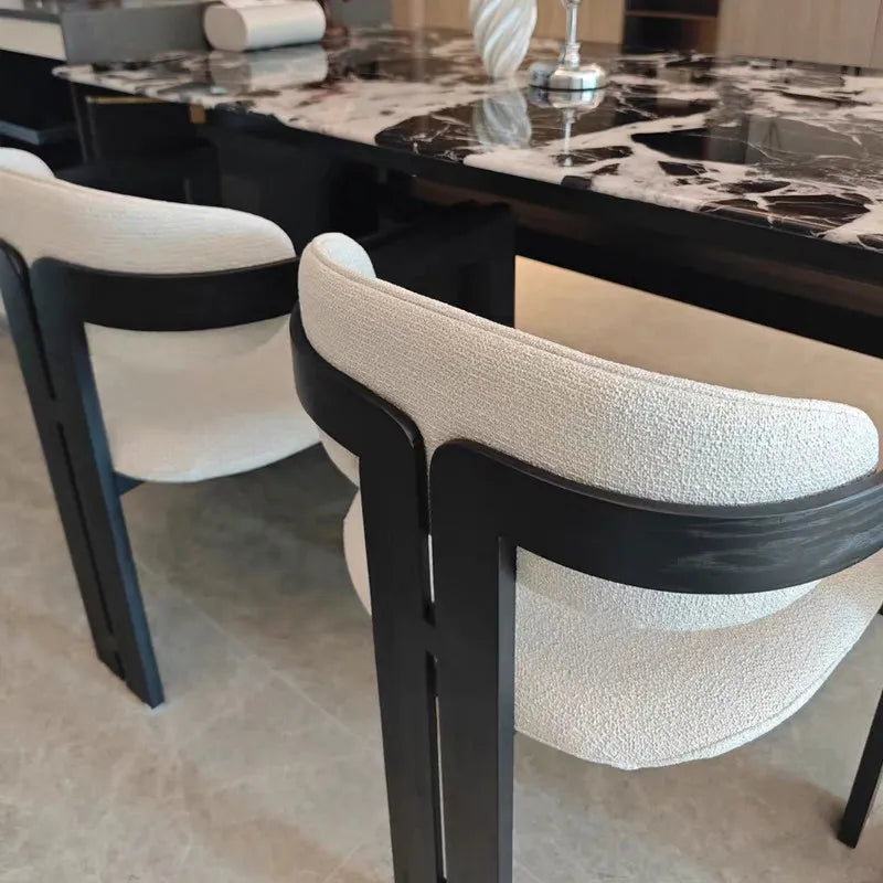 Sedia da Pranzo Moderna in Legno di Noce e Pelle KC-DC-1064