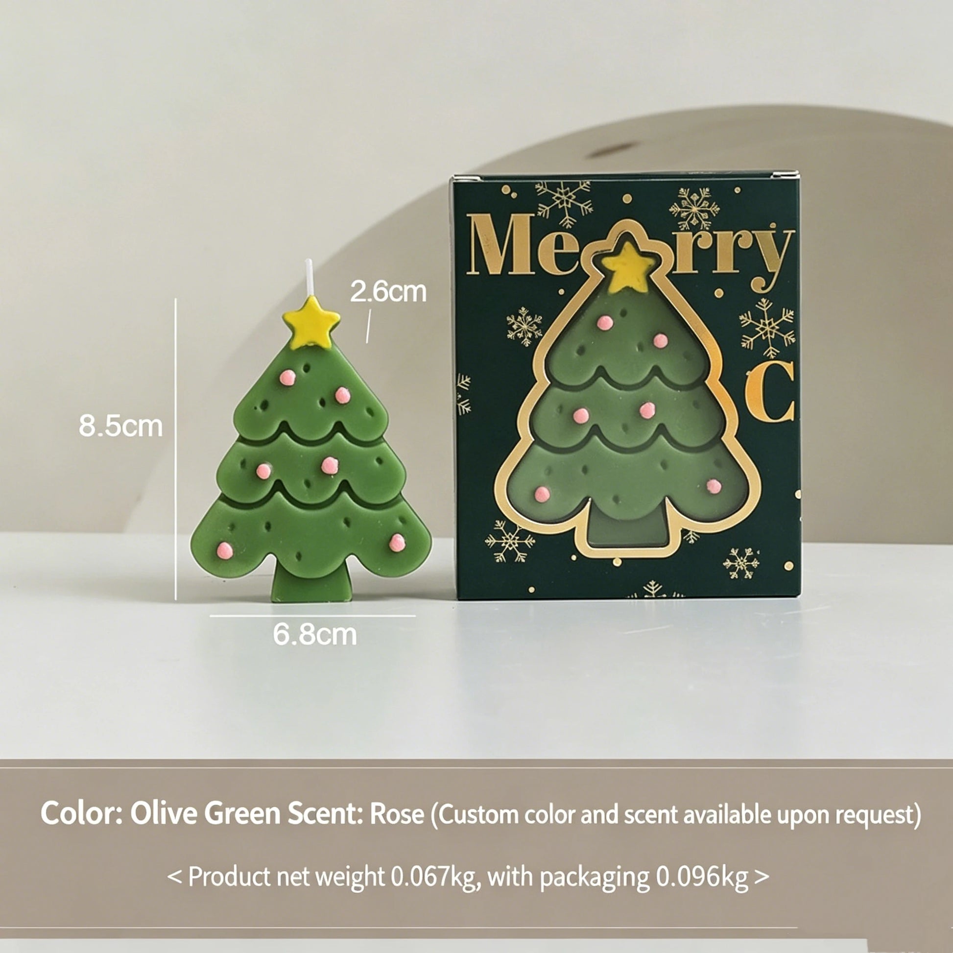 Candela Profumata a Forma di Albero di Natale in Cera di Soia